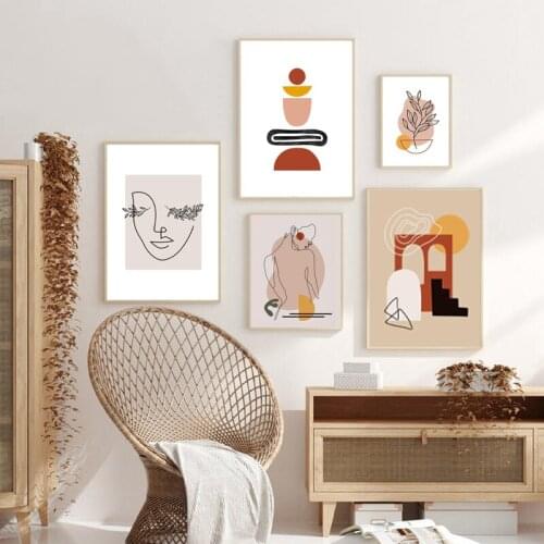 Abstract Sexy Woman Line Drawing Fine Art Print Geometry Shape Nordic Poster Gallery Wall Art Canvas Painting Bedroom Home Decor