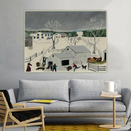 Anna Mary Robertson Grandma Moses《We have a turkey》Canvas Oil Painting Art Aesthetic Picture Wall Hanging Decor Home Decoration