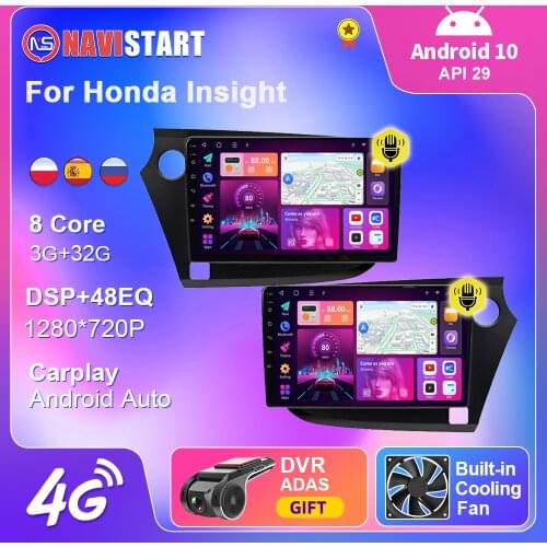 Car Radio For Honda insight 2009 2010 2012 2014 Multimedia Video CarPlay Android Auto Player Navigation GPS Audio 2 din No DVD