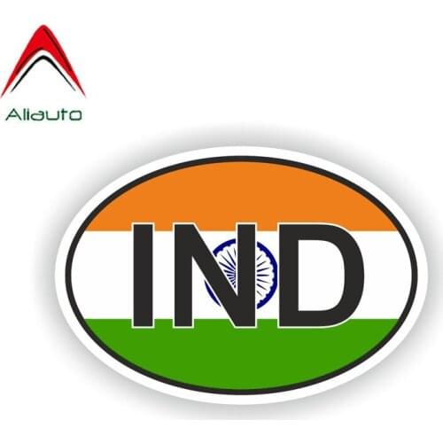 Aliauto Personality Creative Car Sticker Automobile Styling India Country Code Flag Helmet Waterproof Sunscreen Decal,13cm*9cm