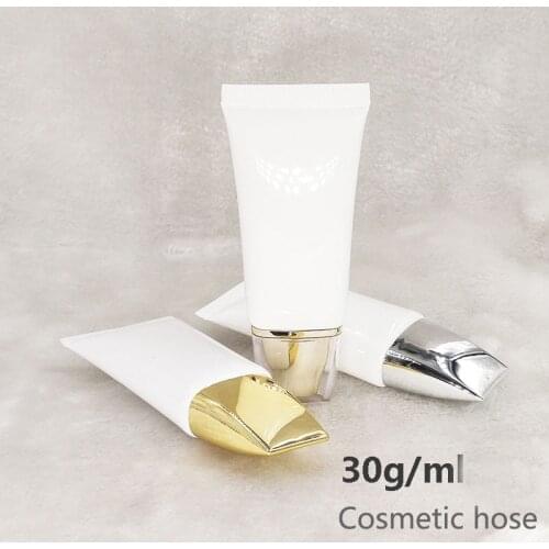 30ml flat shape white soft tube for mild wash butter hand cream eye serum UV protect emulsion foundation cosmetic hose packing