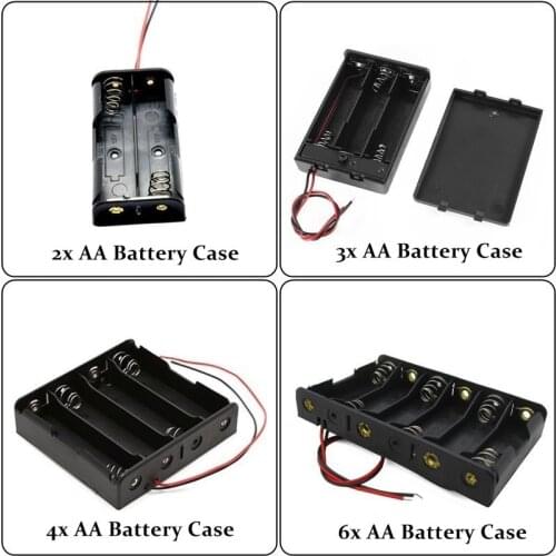 Black AA Battery Holder Box Case With Switch For 2x3x4x6x AA 2A Battery Holder Box Case With Switch High Quality