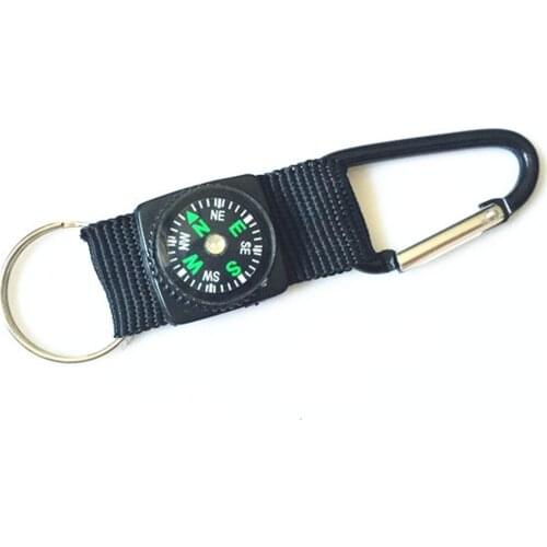 D-type webbing carabiner outdoor quick-hanging with compass oil ring, solar power bank quick-hanging buckle with ring