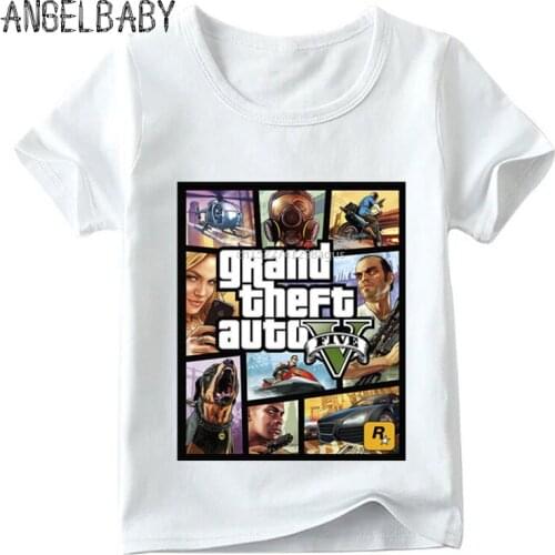 Children GTA Street Fight Long With GTA 5 T shirt Baby Boys/Girls Fashion Summer Tops Kids Casual T-shirt,HKP2180
