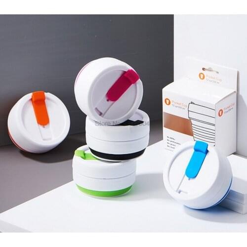 DHL 100pcs 350ml Portable Folding Coffee Mugs Silicone Coffee Cups Portable plegable Available Mugs Travel Tumbler Cups