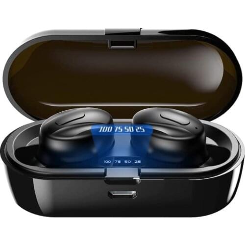 Bluetooth headset with charging box built-in microphone wireless sports headset binaural call in-ear waterproof deep bass sports