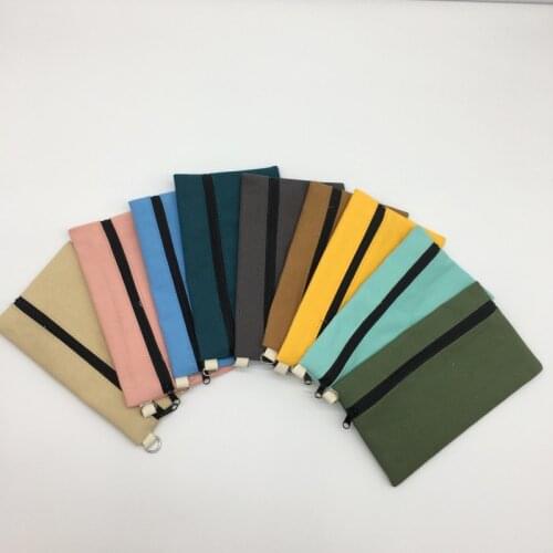 10pcs DIY Candy Color Canvas Bag Pure Zipper Coin Key Bag Money Pocket Women Men Creative Hand-held Coin Purse Small Wallet Kid