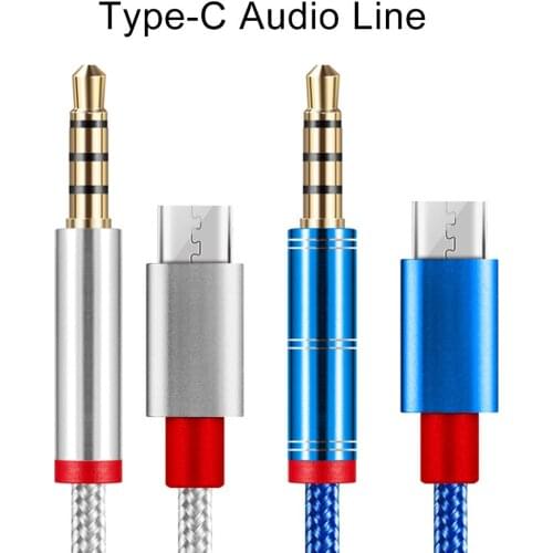 1m Type-C Male to 3.5mm Plug AUX Audio Adapter Cable for Samsung Car Speaker