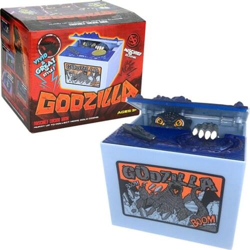 Godzilla Dinosaur Piggy Bank New Cartoon Stealing Money Cat Electric Music Piggy Bank Toy