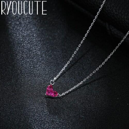 Korean Christmas Jewelry Silver Color Love Heart Necklaces For Women Bijoux Femme Gifts Charm Necklaces Collar Collares