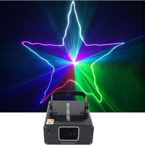 1 Head RGB Color DJ Laser Projector Scanner Line Laser DMX 512 Stage Effect Lighting For Disco Xmas Party 1 Hole Laser Show