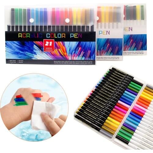 21-25 Color Permanent Acrylic Paint Marker Pens for Fabric Canvas ,Metal and Ceramics,Glass Art Rock Painting, Card Making