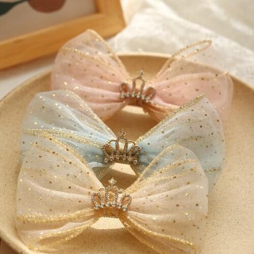 Girls Lovely Hair Clips Big Bows Crown Children Hairbands Kid Fashion Summer Barrettes Baby Soft Princess Scrunchies Photo Props