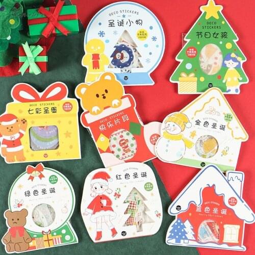 XINAHER 40 Pcs/Bag Christmas gift snowman tree mini paper sticker package DIY diary decoration sticker album scrapbooking