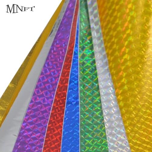 MNFT 12PCS 10cm X 20cm Holographic Adhesive Film Flash Tape DIY Lure Fishing Materials