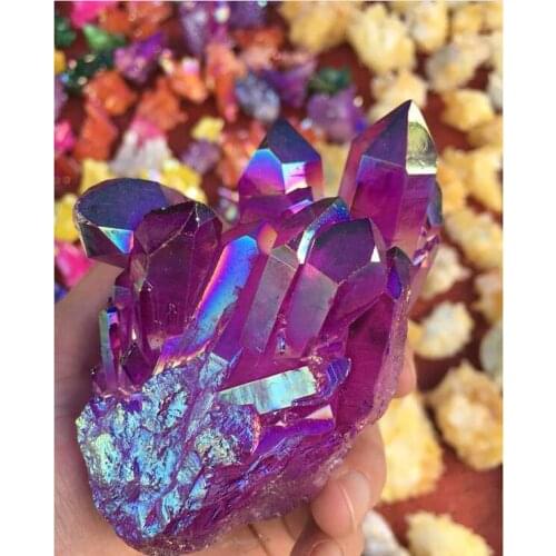 New fashionable electroplating purple crystal cluster, purple plating crystal cluster specimen household decoration