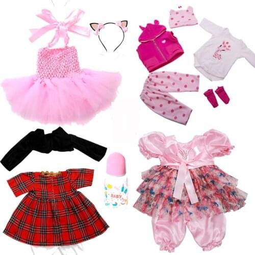 5 Styles Doll Clothes For Silicone Reborn Baby Doll Bebe Reborn Boneca Girl Doll Dress DIY Apply to 55cm Baby Newborn Dolls Gift