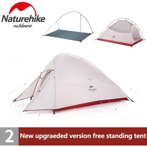 Naturehike 2-3 Person Camping Tent Upgraded 20D/210T Nylon Backpacking Travel Waterproof Ultralight Outdoor Hiking Tourist Tent