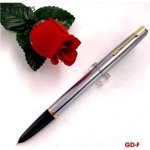 Wing Sung 601 Vacumatic Fountain Pen Steel Ink Pen Piston Type Fine Nib Golden/Silver Clip Stationery Office school supplies