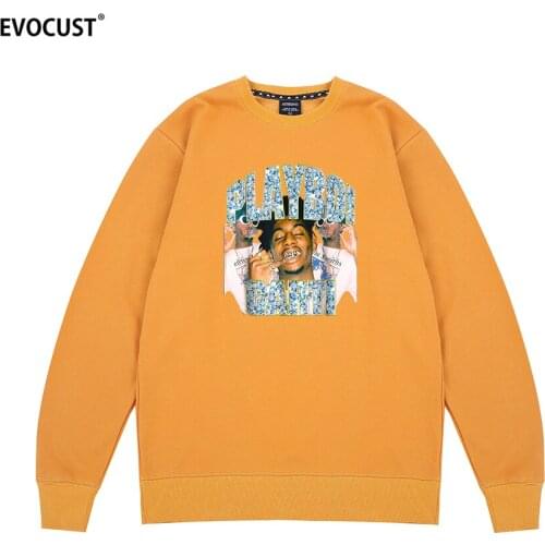 Playboi Carti Hip-Hop Vintage Cool Graphic Funny Rapper Sweatshirts Hoodies men women unisex Combed Cotton