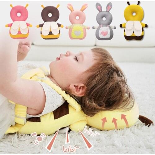 Toddler Head Protection Pillow Cute Cartoon Bee Anti-fall Pillow Baby Safe Care Soft PP Cotton Headrest Pad Protective Cushion