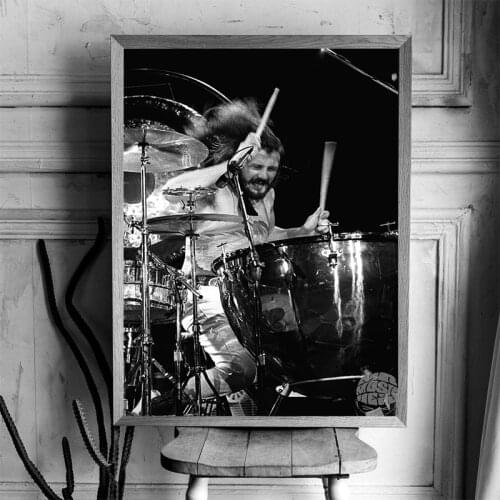 Singer Star Posters and Prints John Bonham Pop Rock and Roll Canvas Picture On Loft Black White Classical Music Wall Decor Print