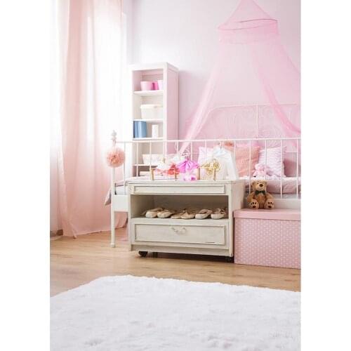 Pink Room Curtain Photography Backdrops For Photo Studio Vinyl Photo Backgrounds Custom Baby Shower Portrait Children Photobooth