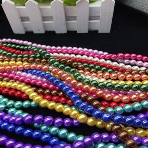 Loose 3mm-10mm Random Mix Color Fake Pearl DIY Hand Craft Round Glass Imitation Pearl Beads For Garment&Nail Art Decoration