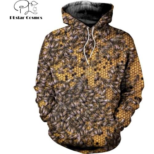 3D Printed Bee Keeper Hoodie and Sweatshirt Pure Raw Honey Harajuku Fashion Men hoodies Unisex Casual Jacket pullover DW0004