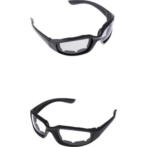 Motorcycle Windproof Dustproof Riding Glasses Padded Comfortable (Gray/Clear)