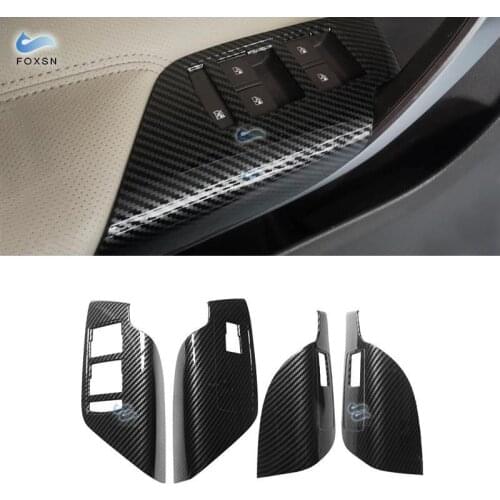 For Buick Regal 2009 2010 2011 2012 2013 2014 2015 2016 ABS Carbon Texture Car Inner Door Window Lift Control Panel Cover Trim