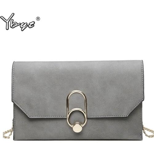 YBYT brand 2018 casual PU leather women satchel envelope clutch evening bag ladies shopping purse female shoulder crossbody bags