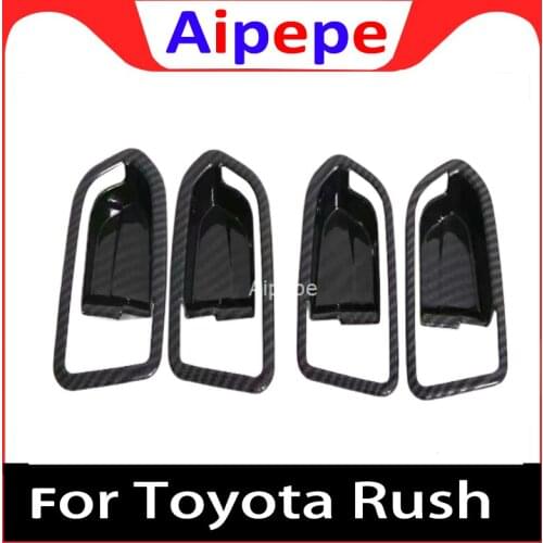 For Toyota Rush 2018 2019 2020 Carbon Fiber Interior Door Handle Cover Trims Protection Sticker Accessories Car Styling
