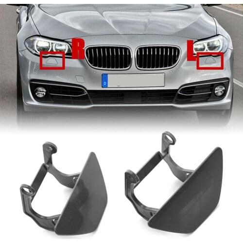 1Pair For BMW F10 F18 5Series 535i 2014 2015 2016 Car Front Bumper Headlight Headlamp Washer Cap Cover ABS Plastic Left+Right