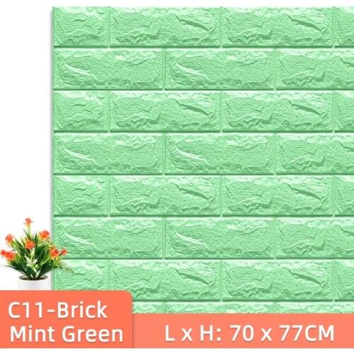 10pcs 3D Self Adhesive Wall Stickers Home Decor Wallpaper Peel Living Bedroom and Childrens Room Decoration Brick Sticker