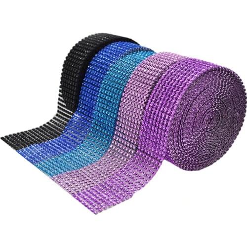 2yards 4cm Bling Diamond mesh Wrap ribbon silver Rhinestone Mesh Roll Home Party Decoration Crystal Tape Handmade Craft