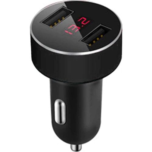 2020 New Universal USB Car Charger Dual USB Port Adapter Charger LED Display Voltmeter Current for Tablet Mobile Phone
