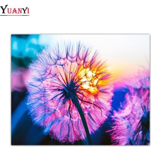 5D Diamond Embroidery Dandelion Flower Full Square Round Diamond Painting Cross Stitch Diamond Mosaic Painting Home Decor