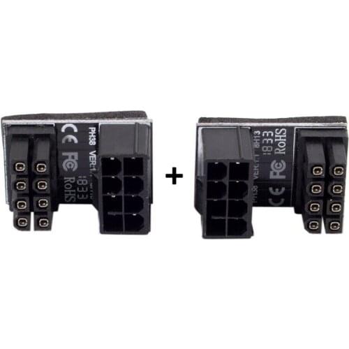 BAAQII Female ATX 8Pin to 8pin Male 180 ° Power Adapter for Desktops Graphics Card Easy To Use CE1087