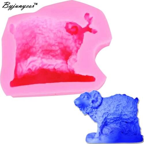 Byjunyeor M489 Sheep UV Resin Silicone Mold Fondant Chocolate Candy Gumpaste Lollipop Crystal Epoxy Soft Clay Soap Moulds