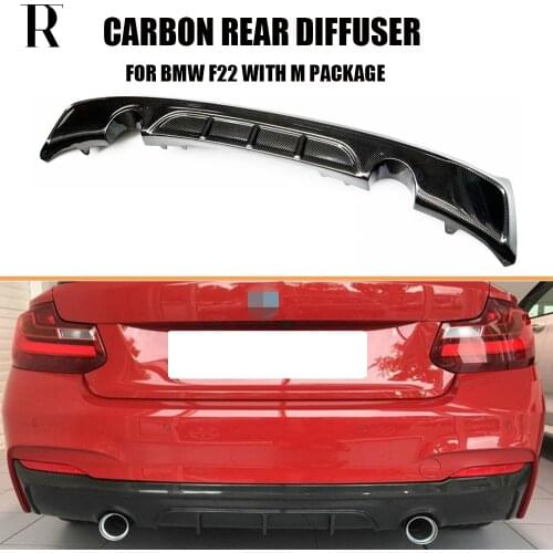 F22 Carbon Fiber Rear Bumper Diffuser Lip Spoiler for BMW F22 220i 235i 240i with M Package 2014 - 2019