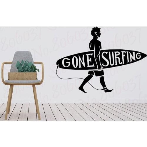 Surfboard Wall Surfing Surf Sports Decals Vinyl Sticker Living Room Home Interior Decoration Boys Room Art Mural WL1995