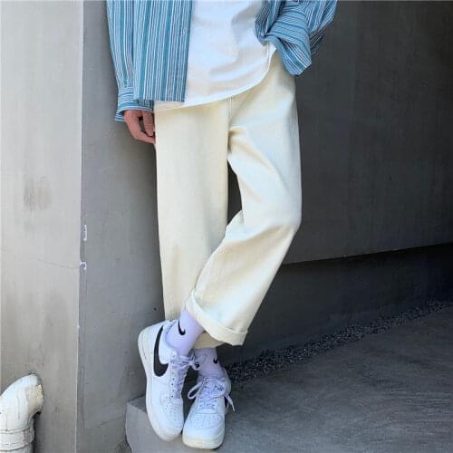 Summer Wide-leg Jeans Mens Fashion Casual Baggy Jeans Men Streetwear Loose Hip-hop Straight-leg Denim Trousers Mens S-2XL