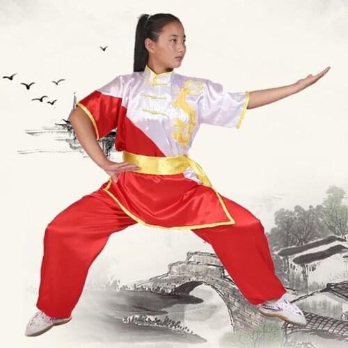 USHINE Chinese wushu uniform Kungfu clothing martial arts suit taichi clothes embroidery costume for man woman boy children