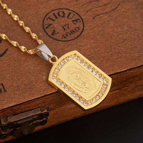 Cross Necklace chain cz mary Pendant Women INRI Crucifix Christianity Jewelry Gold Color INBI Jesus of Nazareth girls gift