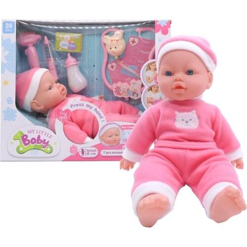 16Inch 40cm Reborn Doll speak and glow sick Doll lifelike reborn babies Evade glue dolls toys for children xmas gifts for kids