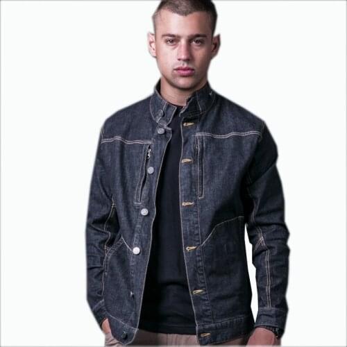 Air Force Pilot Coat Casaco Masculino Military Tactical Jeans jacket multi pockets Mens Stand Collar Casual Denim Bomber Jackets