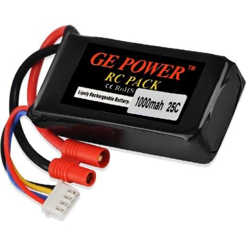 GE 3S Lipo Battery 11.1V 1000mah 25C Banana Connector for Walkera Master CP RC Helicopter Spare Parts
