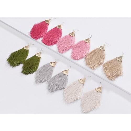 Fashion Harmmed Head Flying Butterfly Tassel Lines Drop Earrings for Women