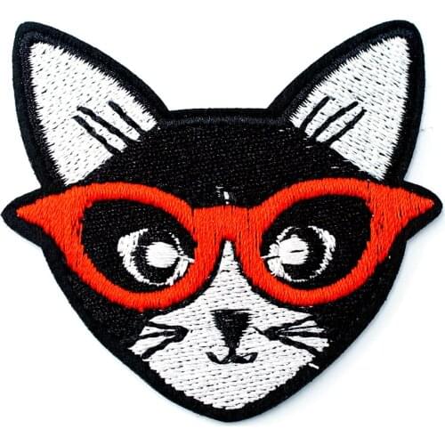 Cat (Size:6.0x6.5cm) DIY Cloth Badges Mend Decorate Patch Jeans Bag Hat Clothes Apparel Sewing Decoration Applique Patches